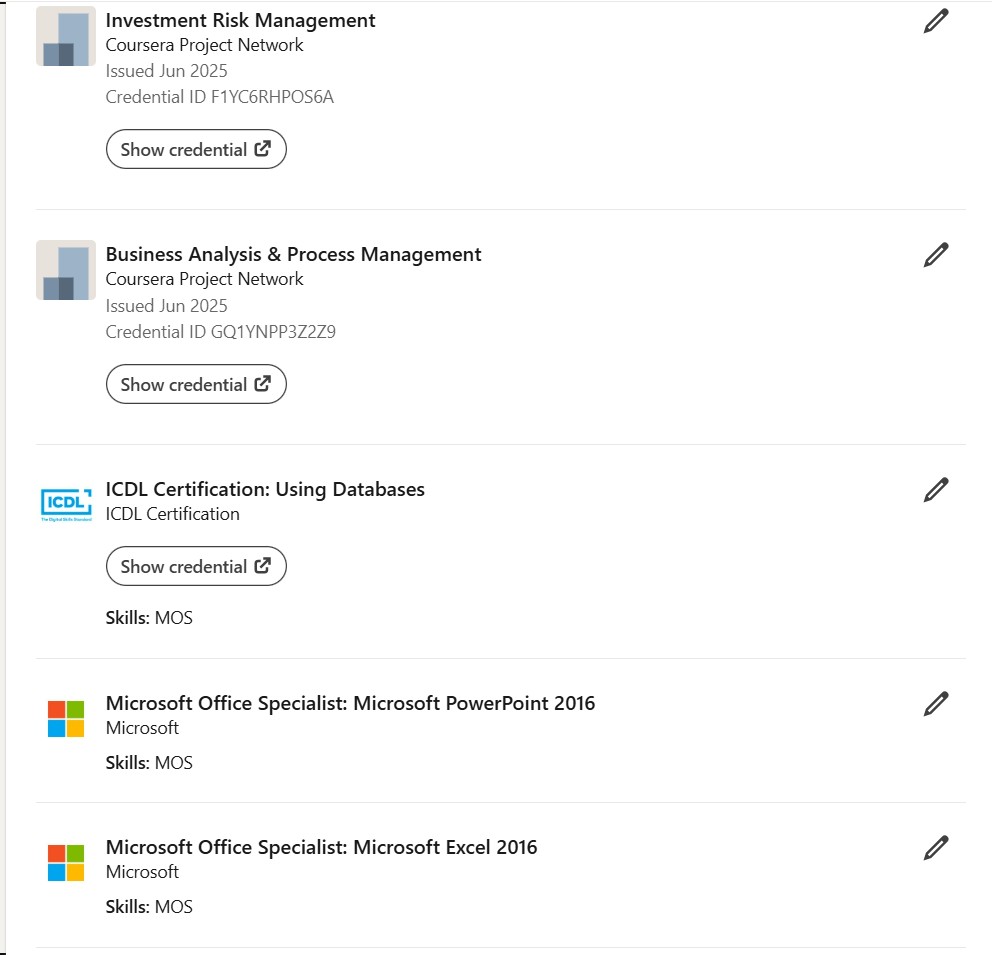 Certifications